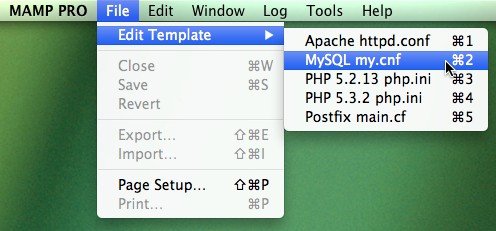 mamp edit template