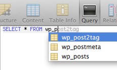 sequel pro select table